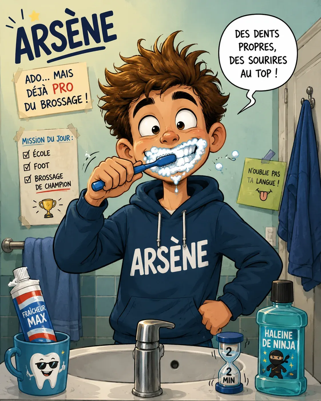 Arsène, ado mais déjà pro du brossage